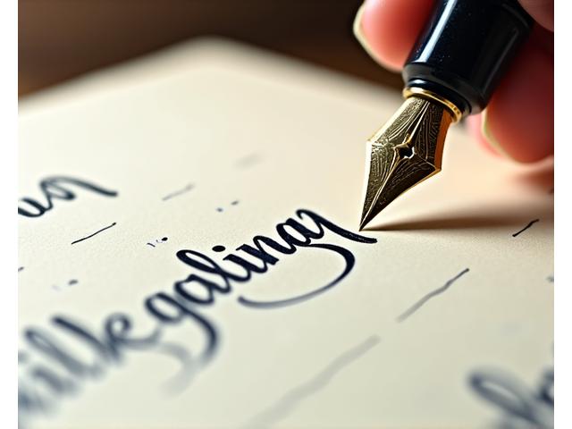 Elegant fountain pen creating Copperplate script with modern Filipino calligraphy techniques